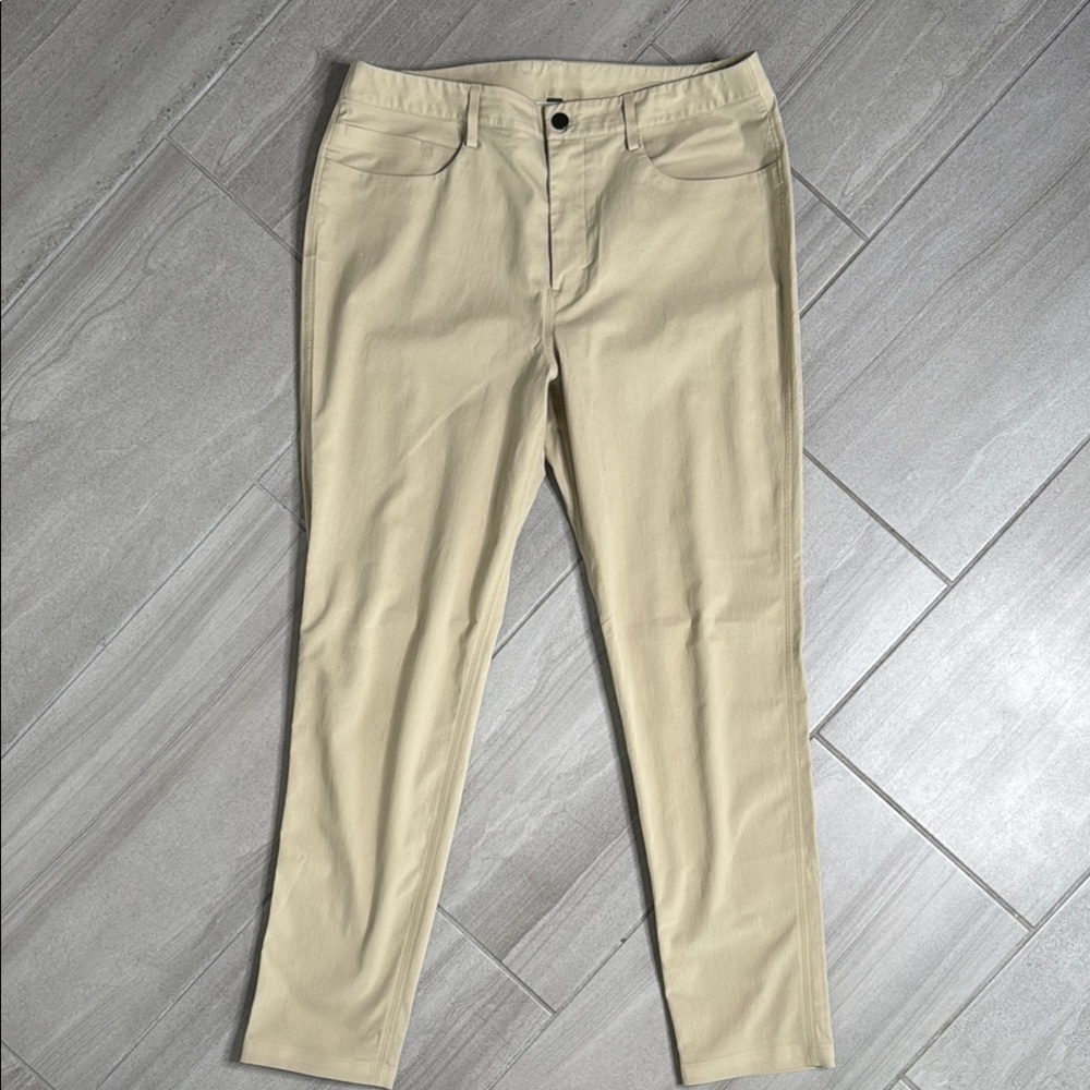 lululemon athletica ABC Slim-Fit Trouser Tan Chinos Straight Leg - Picture 2 of 10